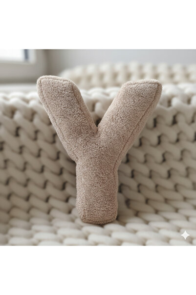 Woodesk ليترا، حرف Y، وسادة، وسادة، حشوة من الألياف، قماش ويلسوفت، 40 سم