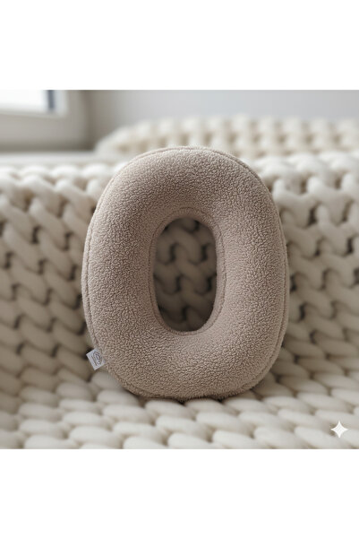 Woodesk ليترا، حرف O، وسادة، وسادة، حشوة من الألياف، قماش ويلسوفت، 40 سم