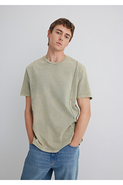 Mavi Πράσινο T-Shirt με λεπτομέρεια ραφής Loose Fit / Loose Relaxed Fit 0612490 -70100