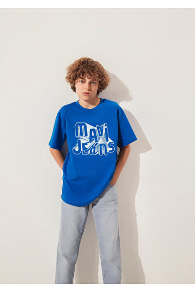 Mavi Tricou imprimat cu blugi, cu croiala lejeră/cu o formă lejeră 6610281 -82491