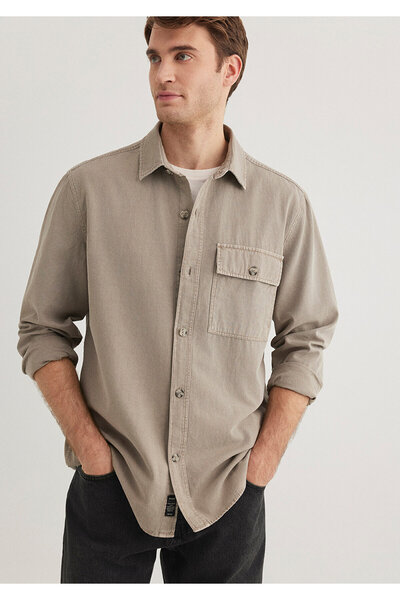 Mavi Кафява риза с нормална кройка / нормална кройка 0211374-80656