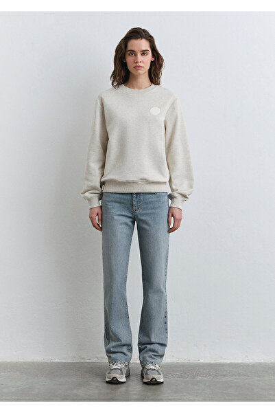 Mavi Patch Logo Crew Neck Μπεζ φούτερ 1S10296-85438