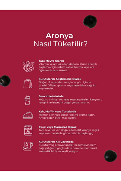 Nutruit Olipop Taze Aronya (SÜPER MEYVE) 1 Kg (İYİ TARIM ÜRÜNÜ)