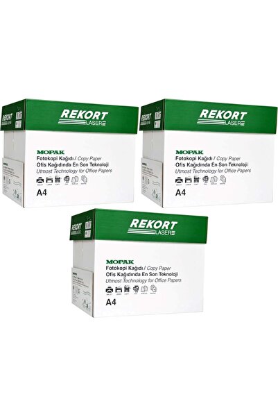 Mopak Rekort A4 80GR/M2 Fotokopi Kağıdı 7500 Adet (15PK*500)
