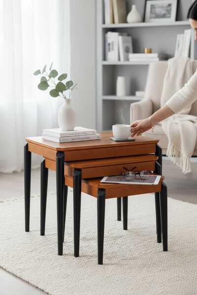 Akabesan Aksesuar Hira Serisi Dikdörtgen Tasarım Üst Kalite Kayın Ağacından A...