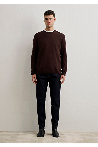 Mavi Kaşmir Karışımlı Kahverengi Kazak Slim Fit / Dar Kesim 0710186-88083