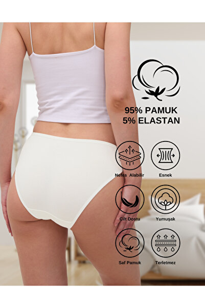 ALYA UNDERWEAR Kadın Pamuklu Renkli Bato / Hipster Slip Külot- Yeşil, Füme, Taş, A Kahve, Ekru 5'li Paket