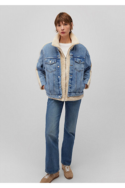 Mavi Jachetă de blugi din blană artificială albastru deschis Rubina anilor 90 1110278 -88589