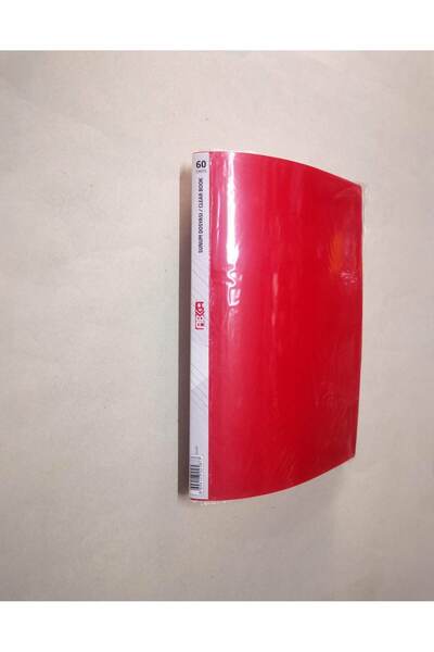 Abka Kırmızı 60lı Sunum Dosyası Plastik Kapaklı Şeffaf Yapraklı