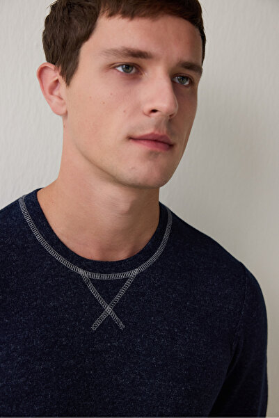 Penti Lacivert Erkek Basic Uzun Kollu Pijama Takımı