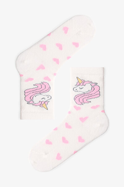 Penti Multicolored Girl's Heart Stripe Unicorn 4-Piece Socks