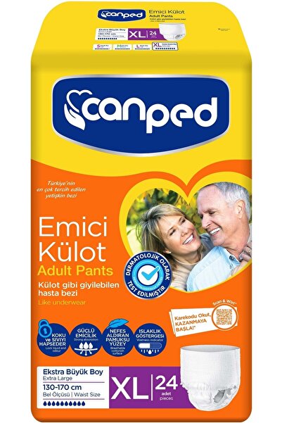 Canped Emici Külot Hasta Yetişkin Bezi XL - Ekstra Büyük - Extra Large 24 Ade...