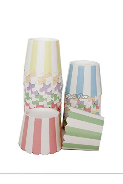 parti pera Makaron Renkli Cupcake Kek Kapsülü 15 Adet