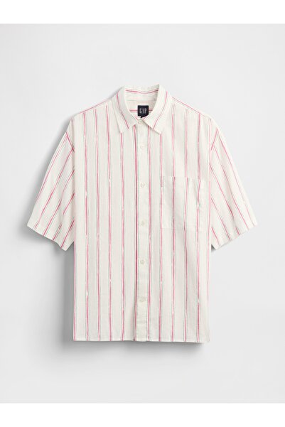 GAP ErkekKeten Karışımlı Desenli Gömlek