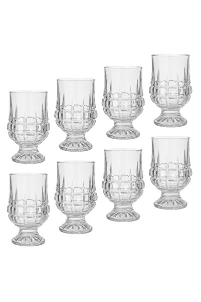 ALQANNAS 8-piece set of premium crystal juice glasses with bases | Elegant glasses for water and juices