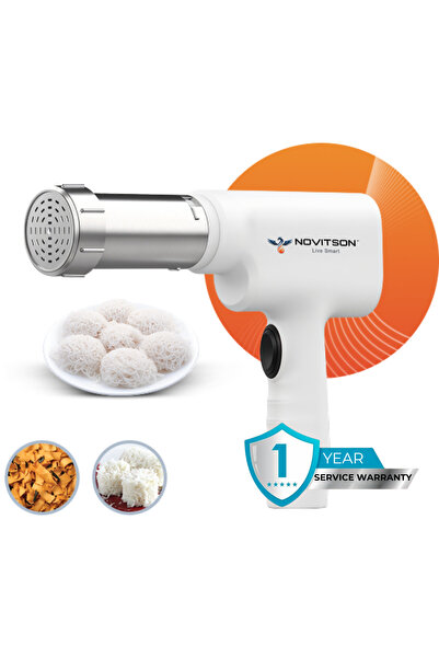 Novitson ماكينة صنع Idiyappam الكهربائية NIM-3634W، ماكينة ضغط سيفاي جنوب الهند، بيضاء