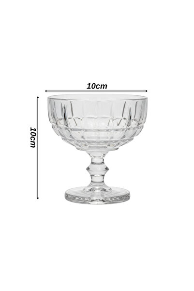 ALQANNAS 8-piece crystal glass yogurt dessert set with a fixed base