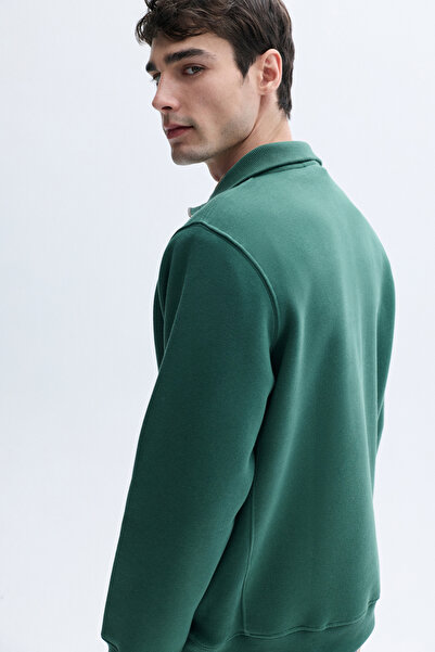 Mudo Comfort Fit Zip-Up Stand-Up Collar Sweatshirt