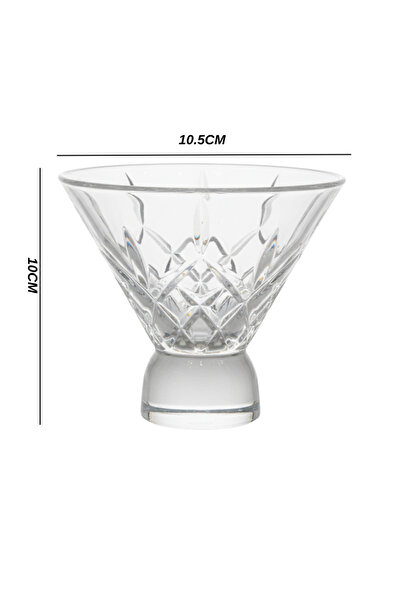 ALQANNAS 8-piece crystal glass yogurt dessert set with a fixed base