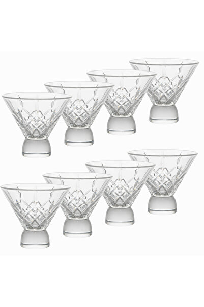 ALQANNAS 8-piece crystal glass yogurt dessert set with a fixed base