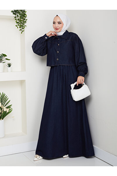 EFSUN MODA ΦΟΡΕΜΑ ΜΕ ΣΑΚΑΚΙ ΔΙΠΛΟ ΤΖΙΝ ΣΕΤ ΤΕΣΤΟΥΡ ΔΥΟ ΤΕΜΑΧΙΑ ΜΠΛΕ