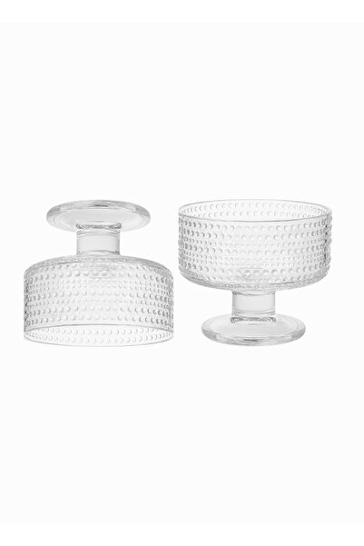 ALQANNAS 8-Piece Luxury Crystal Dessert Yogurt Set with Elegant Base | Serving Cups for Desserts