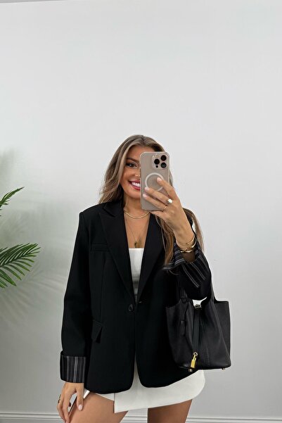 Lady Pixie Women's Sleeve Folded Lining Dark Jacket