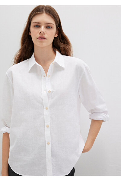 Mavi Λευκό πουκάμισο με φαρδιά εφαρμογή - 1210873 -620