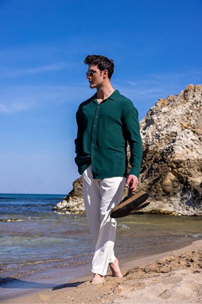 COMBİNE MİCHAİL Cămașă de vară Nefti pentru bărbați, cu textura confortabilă