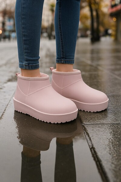 Moda Frato Γυναικείες μάλλινες μπότες βροχής SOFTWARM Αδιάβροχες μπότες χιονιού Κοντές μπότες με επένδυση από γούνα