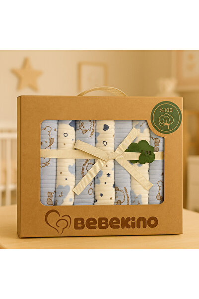 Bebekino مجموعة من 7 مناديل مبللة للأطفال من القطن العضوي الممشط - 100% قطن م...