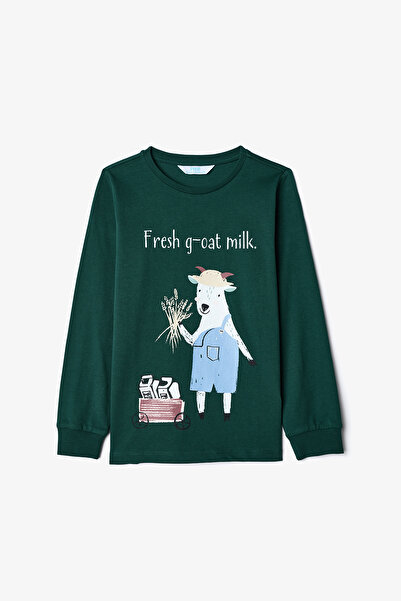 Penti Ekru Erkek Çocuk Tavşan Desenli Uzun Kollu Pamuklu 2'li Pijama Takımı