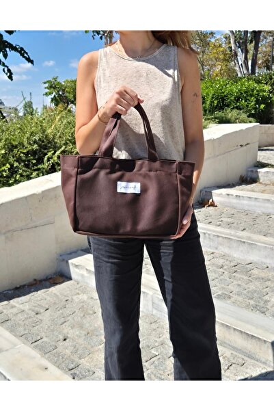 Jasminelli Uzun Saplı Kanvas Çanta