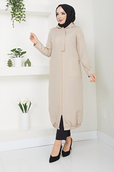 Günay Karaca Ahval Kadın Trençkot Tesettür  ilk Bahar,Sonbahar ve Yaz Ayları İçin 2197