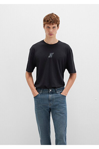 Mavi Pro Logo Printed Black T-Shirt Loose Fit / Loose Relaxed Fit0612189-900