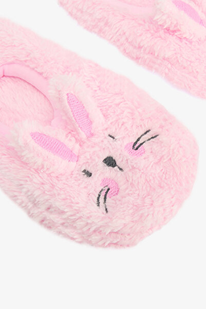 Penti Pembe Kız Çocuk Rabbit Tavşan Nakışlı Aksesuarlı Kaymaz Tabanlı Ev Çetiği