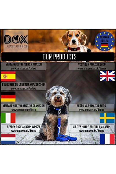 DDOXX Adjustable pet collar XS – 21-30 cm, reflective nylon, buckle with clasp