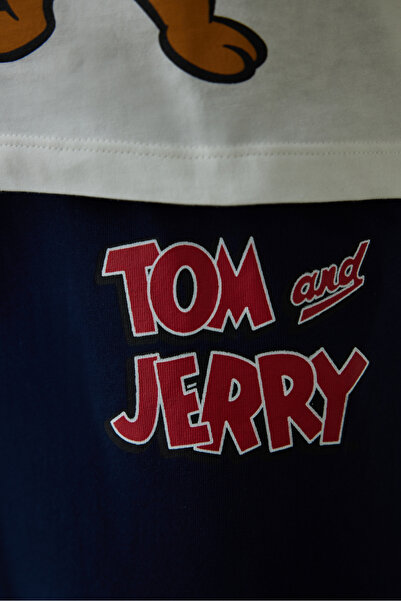 Penti Erkek Tom&Jerry Slogan Baskılı Kısa Kollu Pijama Takımı