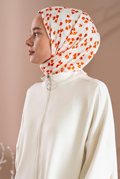 JAWEL Kadın Çiçek Desenli Kırışmaz Bürümcük Şal 190*80 Cm