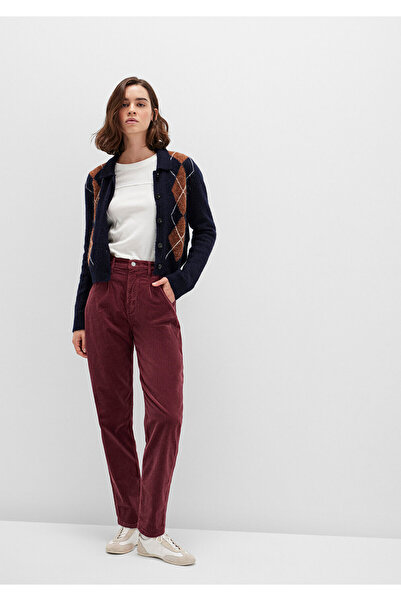 Mavi Laura Bordo Kadife Pantolon 101153-85728