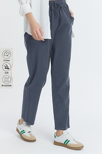 COMBİNE MİCHAİL Штани з лляної суміші вільного крою з димчастим принтом