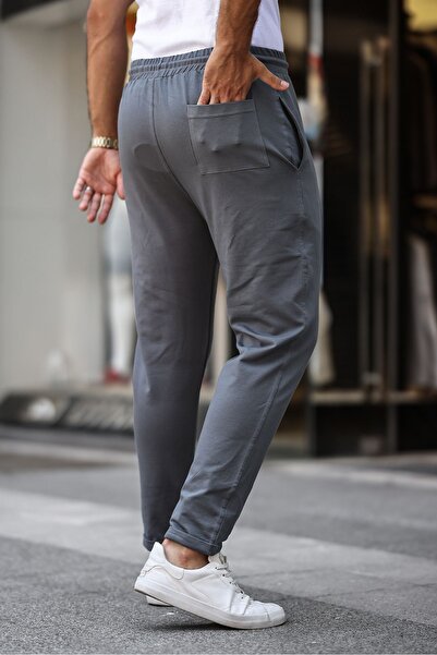 comstar Чоловічі штани з подвійними штанинами, еластичним поясом і вузькими штанинами, темно-сірі
