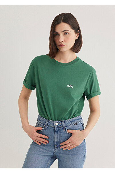 Mavi Πράσινο μπλουζάκι με λογότυπο κανονική εφαρμογή / κανονική κοπή 1611900-71874