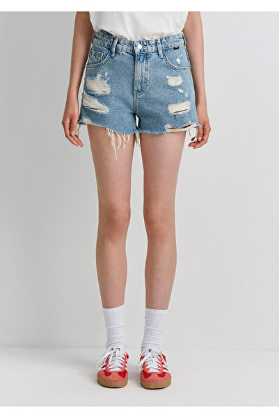 Mavi Tyra 90lar Yırtıklı Açık Jean Şort 1410011-84425
