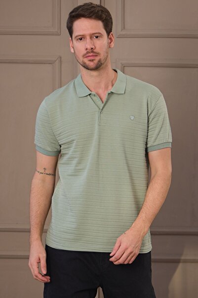 COMBİNE MİCHAİL Men's Çağla 100% Cotton Report Polo Neck T-Shirt