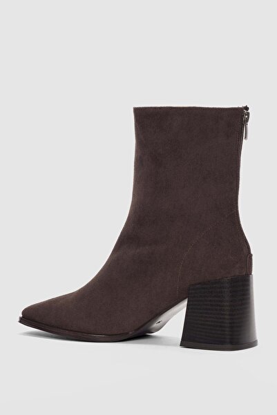 selin shoes Cizme de damă Bravine cu fermoar la spate și vârf tocit - MARO DE PIELE DE VACĂ