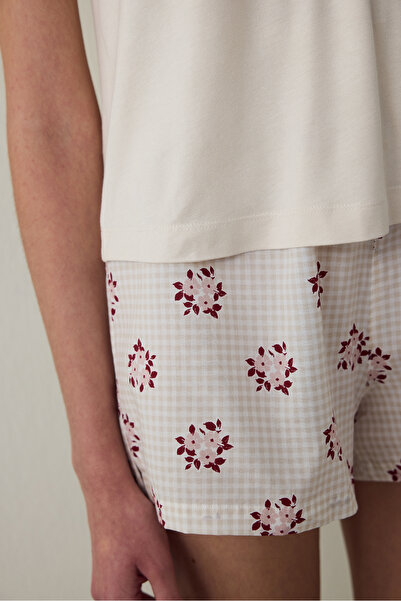 Penti Taş Rengi Freya V Yaka Geniş Askılı Atlet Pijama Üstü