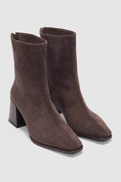 selin shoes Cizme de damă Bravine cu fermoar la spate și vârf tocit - MARO DE PIELE DE VACĂ