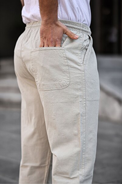 COMBİNE MİCHAİL Сірі чоловічі літні штани з суміші льону Relaxed - СІРІ