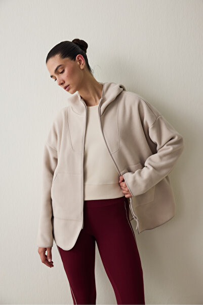 Penti Bej Termal Etkili Oversize (Bol Kesim) Polar Ceket